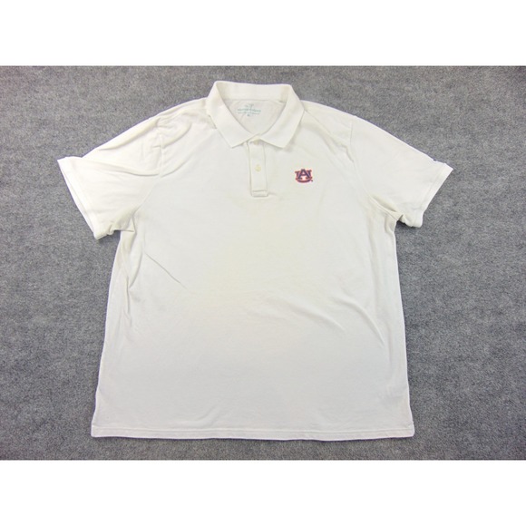 Auburn Tigers Polo Mens XL White Solid Vineyard Vines SEC Gameday Golf Shirt - Picture 2 of 9